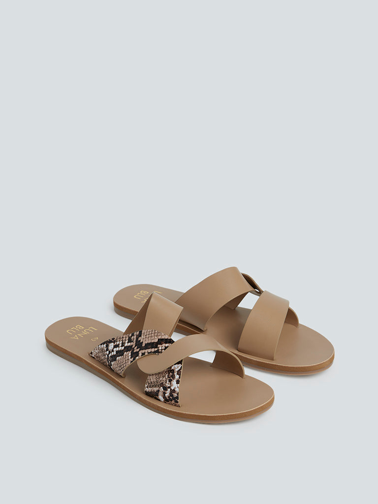 LUNA BLU Beige Slides